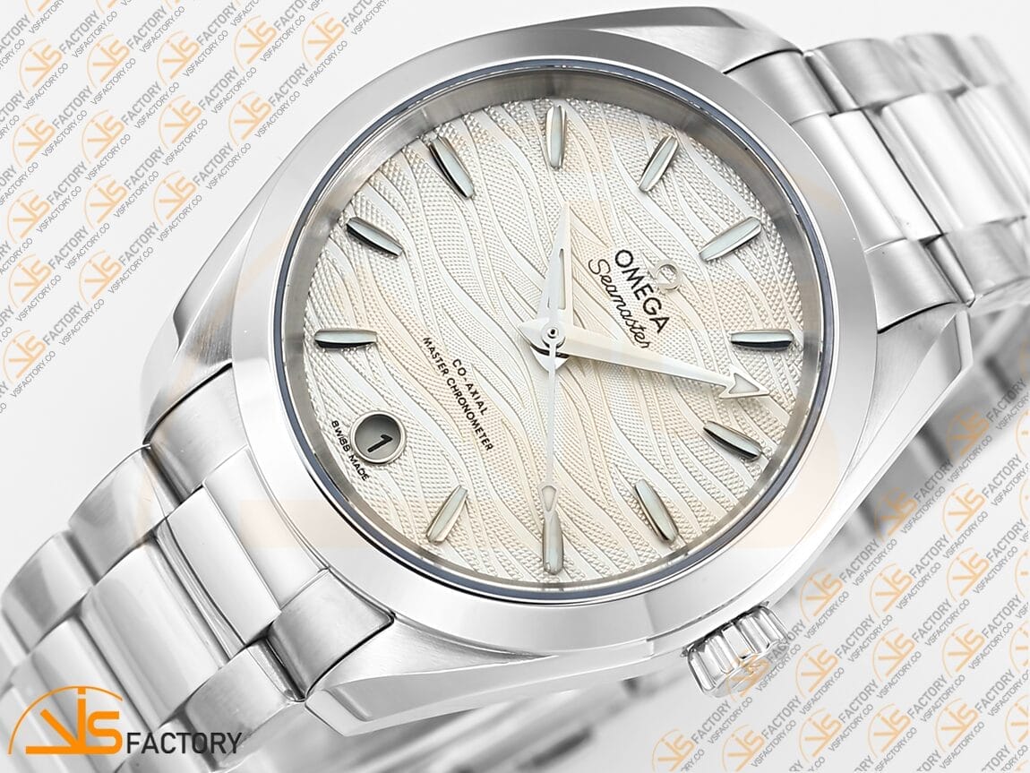 VSFactory (VSF) Omega Aqua Terra 150M 34mm White Wave Dial Steel A8800 Movement - 图片 6