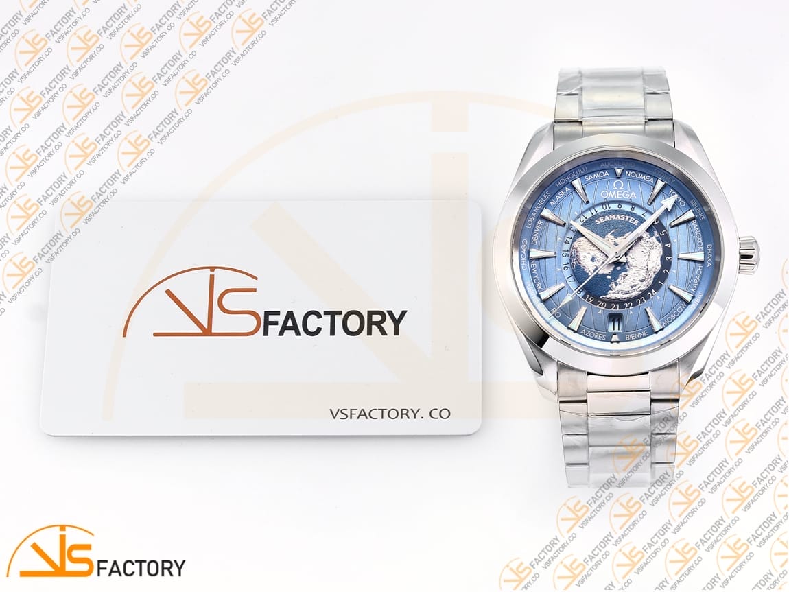 VSFactory (VSF) Omega Aqua Terra Worldtimer 43mm Summer Blue Dial Steel A8938 Movement - 图片 2