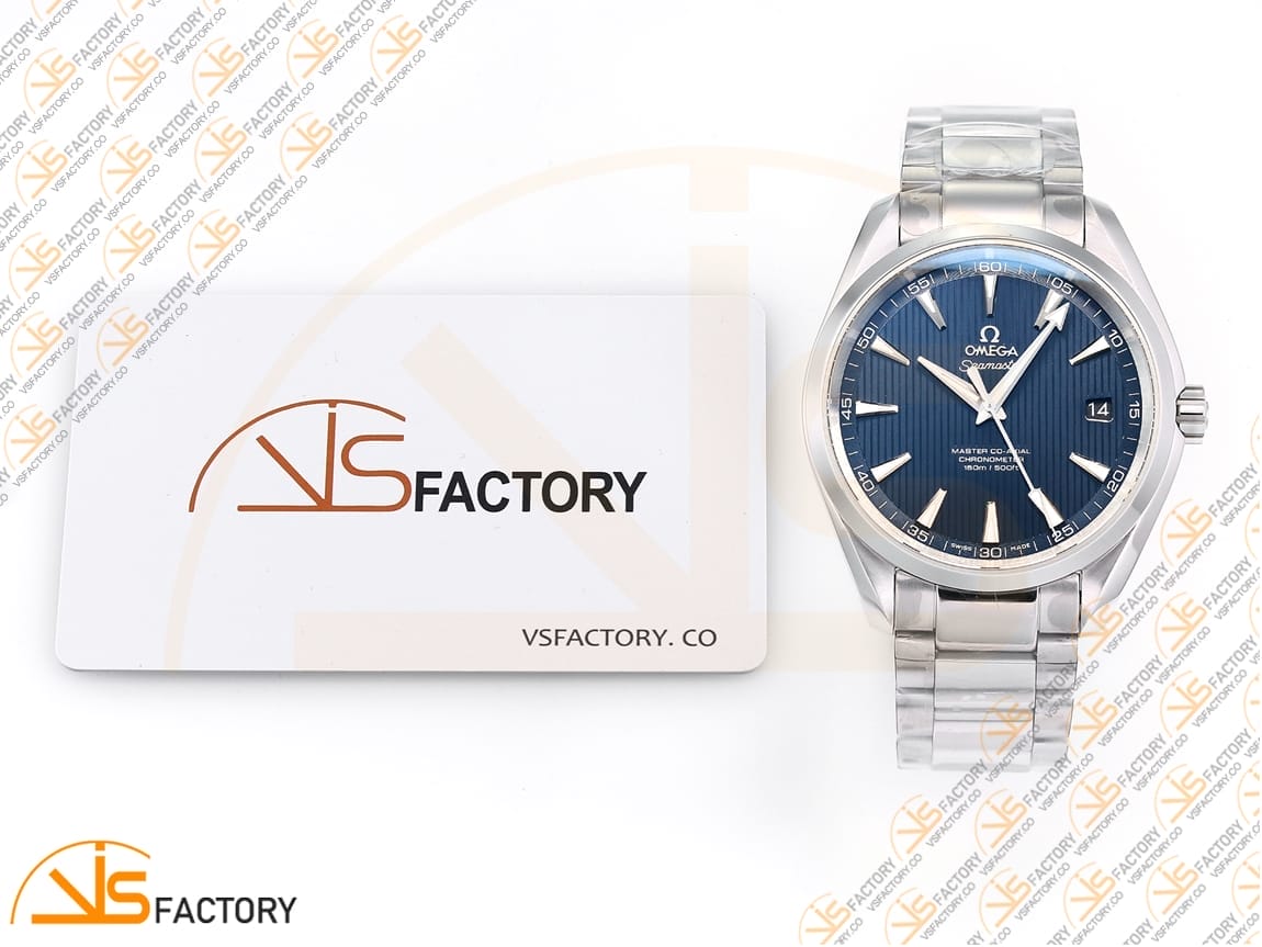 VSFactory (VSF) Omega Aqua Terra 150M Blue Textured Dial Steel A8500 Movement - 图片 2