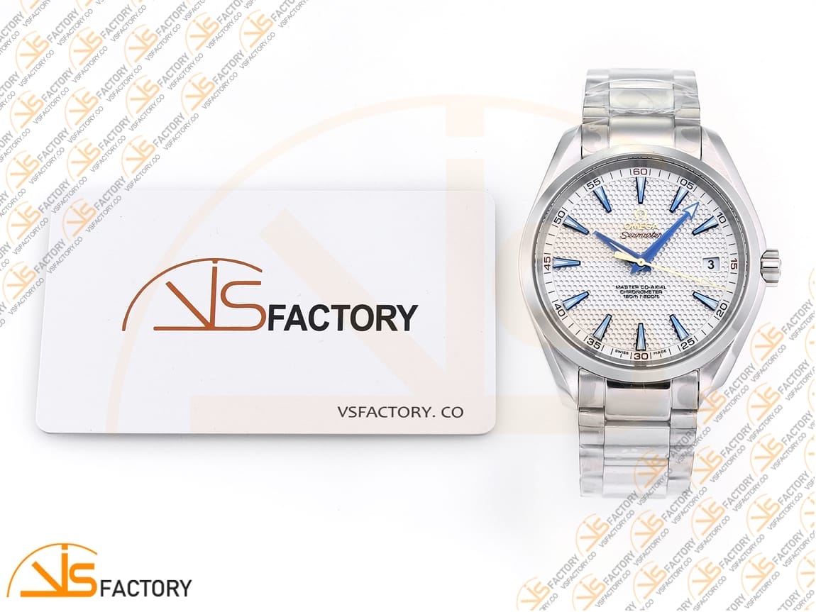 VSFactory (VSF) Omega Aqua Terra 150M White Textured Dial Blue Hands Steel A8500 Movement - 图片 2