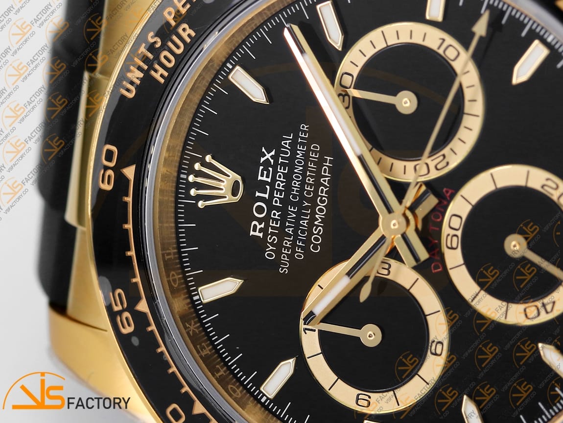VS Factory Rolex Daytona 126518 Black Dial YG Oysterflex Strap VS4131 Movement (Weighted) - 图片 7