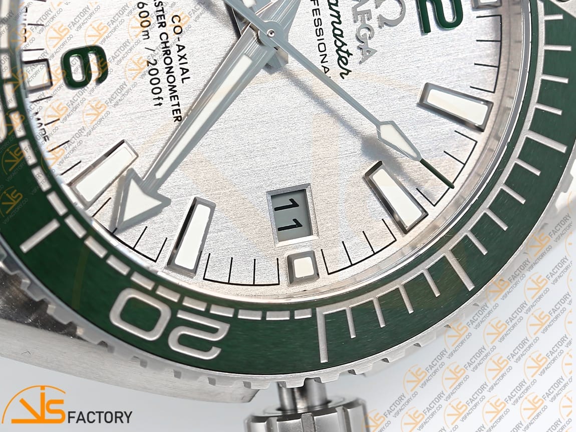 VSFactory (VSF) Omega Planet Ocean 43.5mm White Dial SS Case Green Bezel Green Rubber Strap A8900 Movement - 图片 8