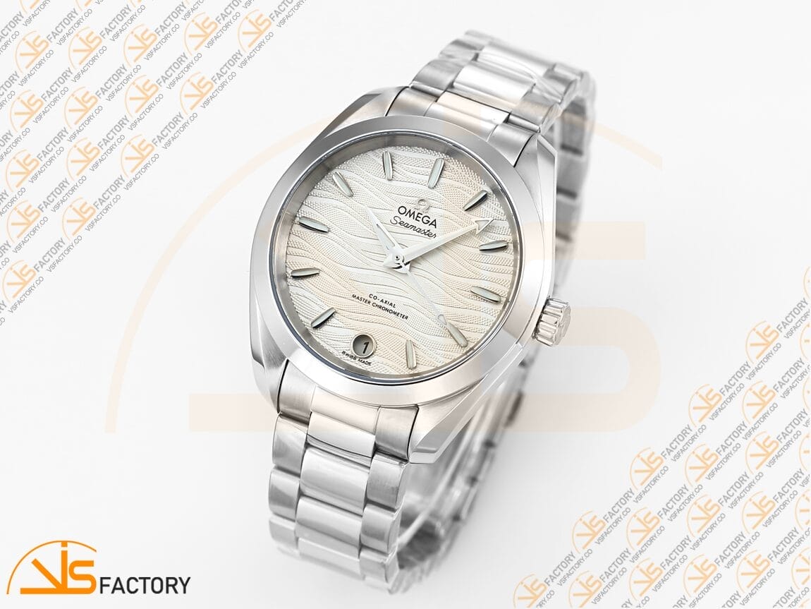 VSFactory (VSF) Omega Aqua Terra 150M 34mm White Wave Dial Steel A8800 Movement - 图片 5