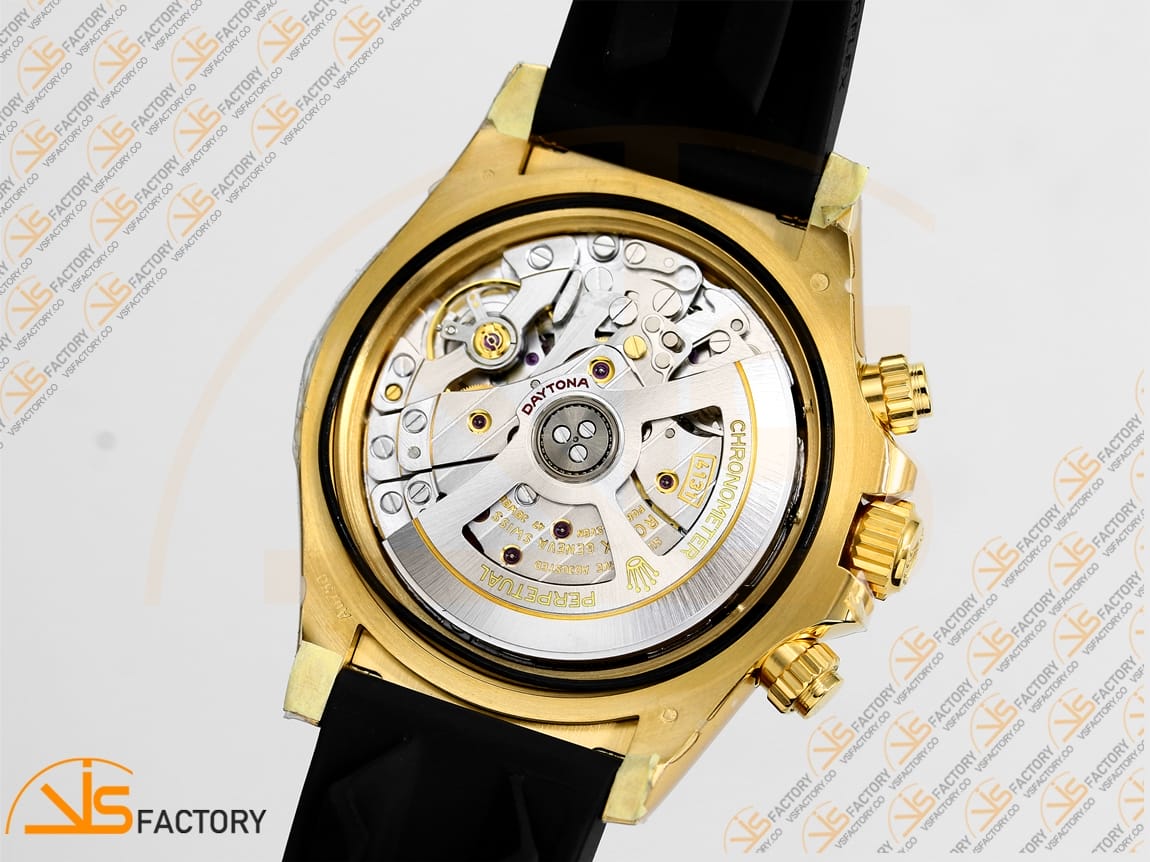 VS Factory Rolex Daytona 126518 Black Dial Yellow Gold Oysterflex Strap Weighted VS4131 Movement - 图片 16