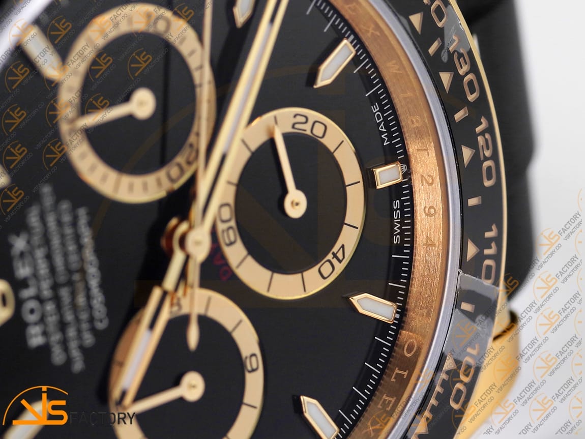 VS Factory Rolex Daytona 126518 Black Dial YG Oysterflex Strap VS4131 Movement (Weighted) - 图片 8