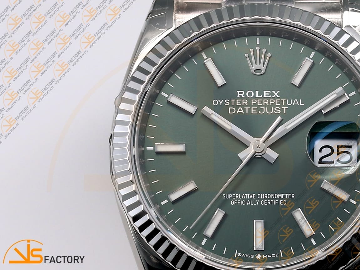 VSFactory (VSF) Rolex DateJust 36 116234 Green Sundust Dial 904L Steel Jubilee Bracelet VS3235 Movement - 图片 10