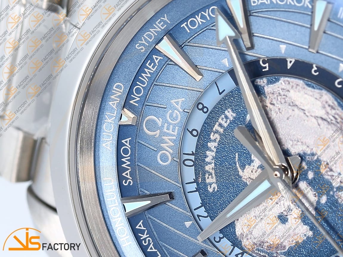 VSFactory (VSF) Omega Aqua Terra Worldtimer 43mm Summer Blue Dial Steel A8938 Movement - 图片 7