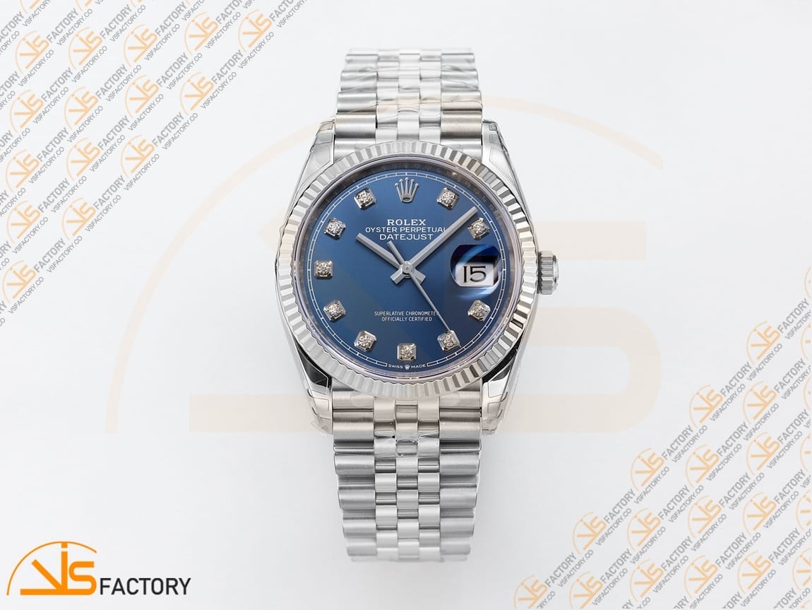 VSFactory (VSF) Rolex DateJust 36 126234 Blue Diamonds Dial 904L Steel Jubilee Bracelet VS3235 Movement - 图片 3