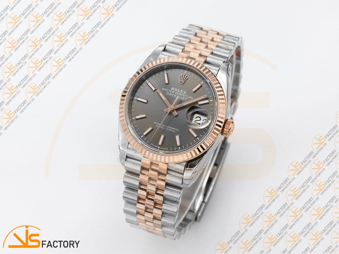 VSFactory (VSF) Rolex DateJust 36 116231 Gray Stick Dial 904L Steel and Rose Gold Jubilee Bracelet VS3235 Movement - 图片 4