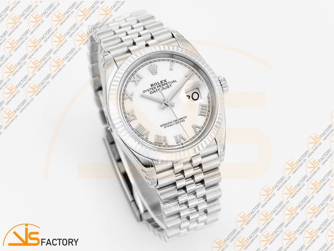VSFactory (VSF) Rolex Datejust 36 126234 White Roman Dial – 904L Steel / VS3235 Movement - 图片 5