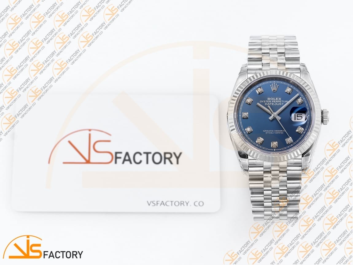 VSFactory (VSF) Rolex DateJust 36 126234 Blue Diamonds Dial 904L Steel Jubilee Bracelet VS3235 Movement - 图片 2