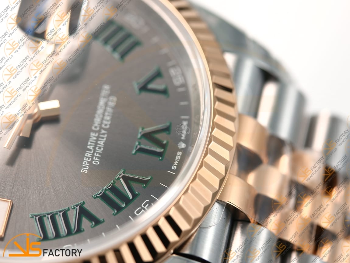 VSFactory (VSF) Rolex DateJust 36 126231 Gray Dial Green Roman Marker 904L Steel and Rose Gold Jubilee Bracelet VS3235 Movement - 图片 11