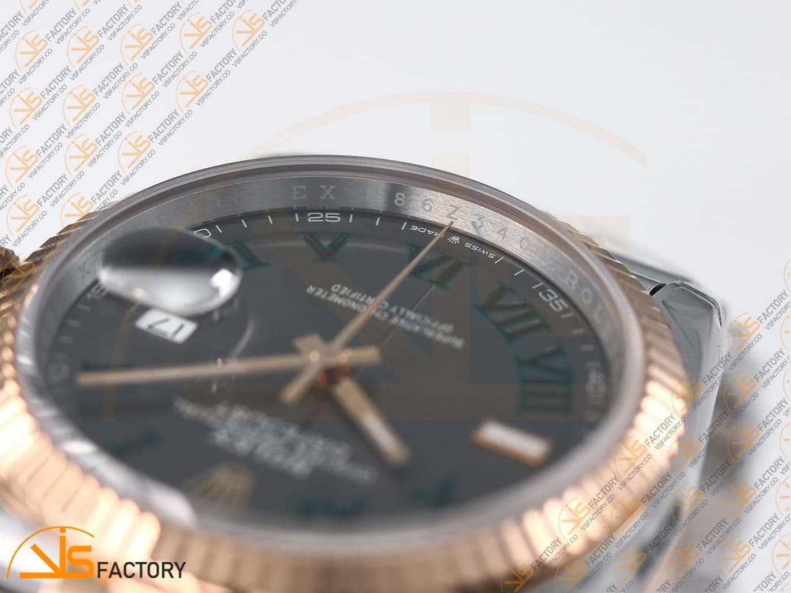 VSFactory (VSF) Rolex DateJust 36 126231 Gray Dial Green Roman Marker 904L Steel and Rose Gold Jubilee Bracelet VS3235 Movement - 图片 9