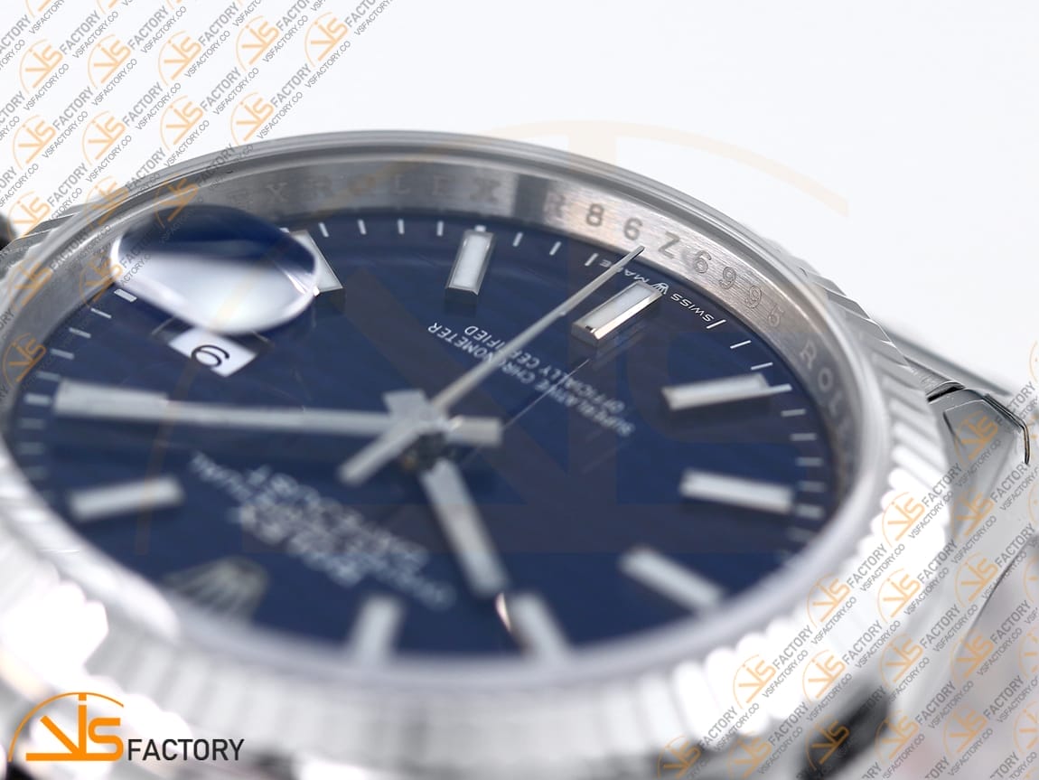 VSFactory (VSF) Rolex DateJust 36 126234 Blue Textured Stick Dial 904L Steel Jubilee Bracelet VS3235 Movement - 图片 7