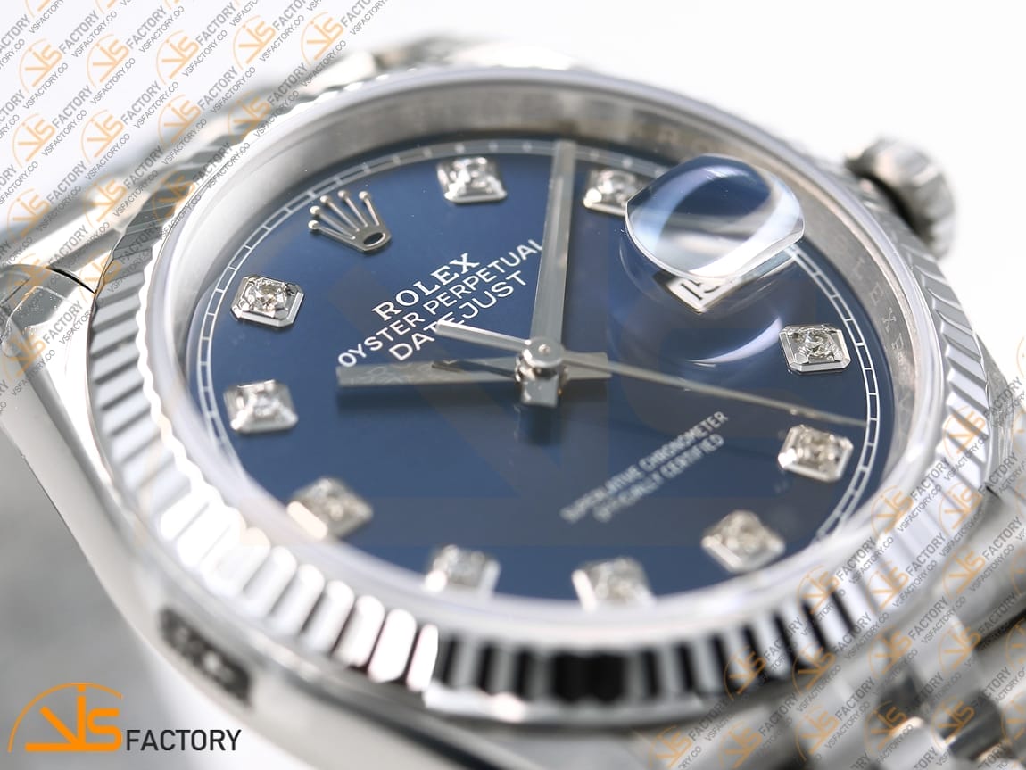 VSFactory (VSF) Rolex DateJust 36 126234 Blue Diamonds Dial 904L Steel Jubilee Bracelet VS3235 Movement - 图片 8