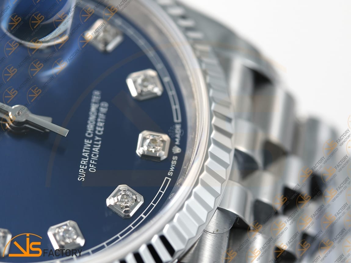 VSFactory (VSF) Rolex DateJust 36 126234 Blue Diamonds Dial 904L Steel Jubilee Bracelet VS3235 Movement - 图片 6