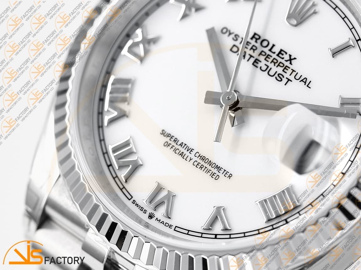 VSFactory (VSF) Rolex Datejust 36 126234 White Roman Dial – 904L Steel / VS3235 Movement - 图片 6