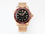 VS Factory Omega Seamaster 300M Diver Black Dial Rose Gold A8806 Movement