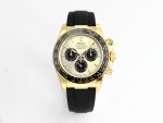 VS Factory Rolex Daytona 126518 Black Dial Yellow Gold Oysterflex Strap Weighted VS4131 Movement