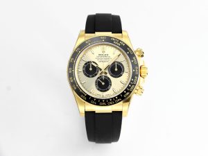 VS Factory Rolex Daytona 126518 Black Dial Yellow Gold Oysterflex Strap Weighted VS4131 Movement