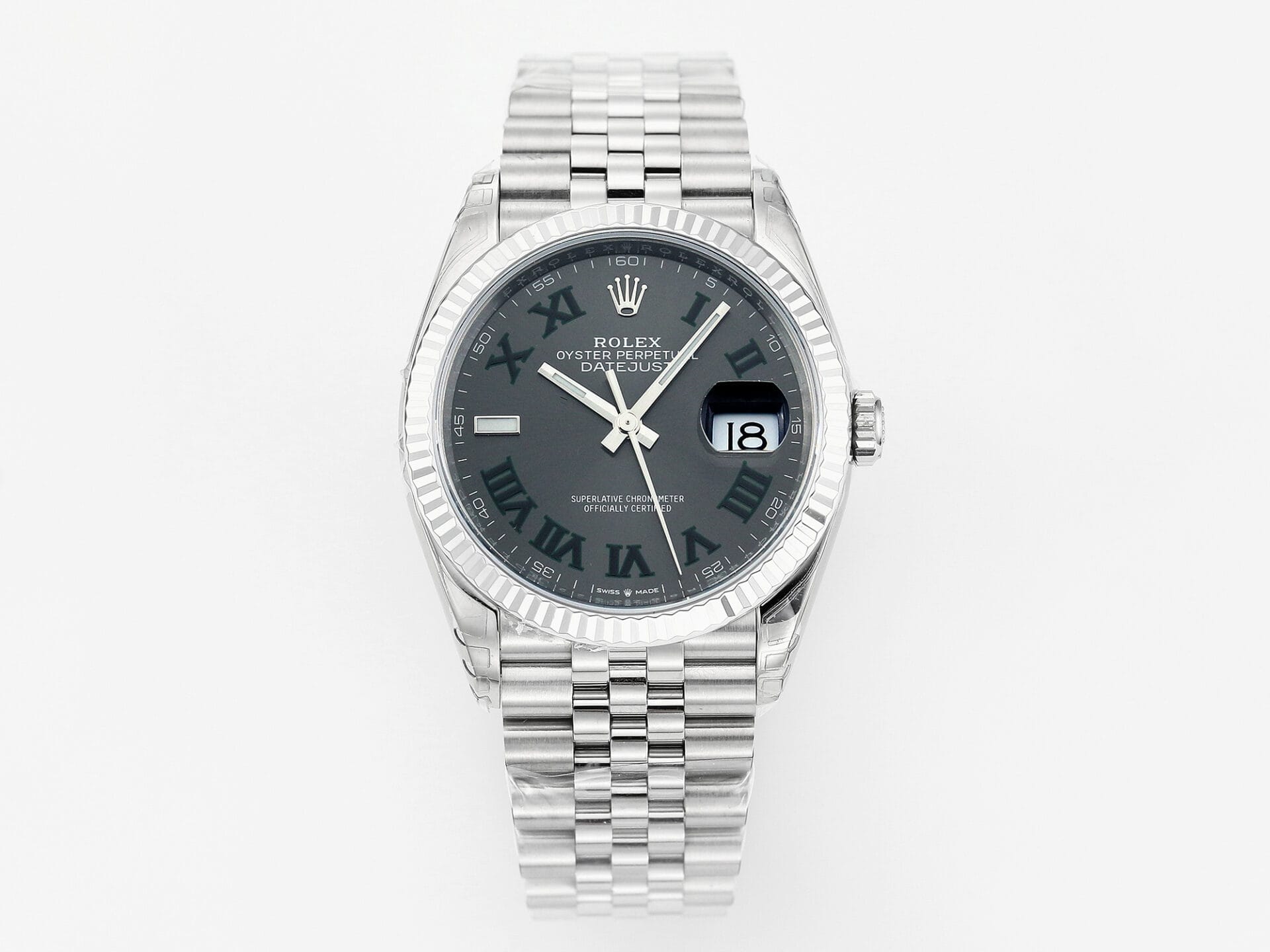 VSFactory (VSF) Rolex Datejust 36 116234 Gray Green Roman Dial – 904L Steel / VS3235 Movement