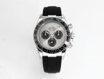 VS Factory Rolex Daytona 126519 Gray Black Dial White Gold Oysterflex Strap Weighted VS4131 Movement