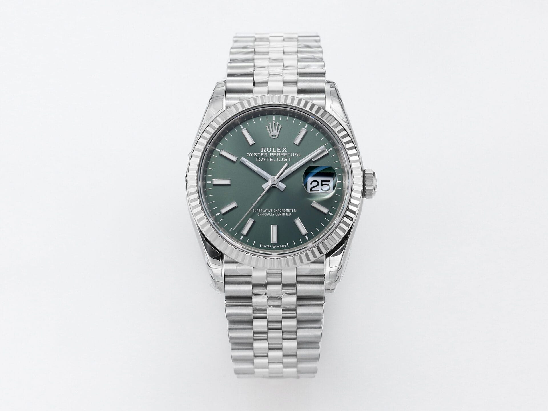 VSFactory (VSF) Rolex DateJust 36 116234 Green Sundust Dial 904L Steel Jubilee Bracelet VS3235 Movement