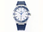 VSFactory (VSF) Omega Constellation Blue Ceramic White Dial SS Blue Rubber A8900 Movement