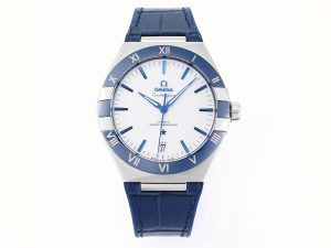 VSFactory (VSF) Omega Constellation Blue Ceramic White Dial SS Blue Rubber A8900 Movement