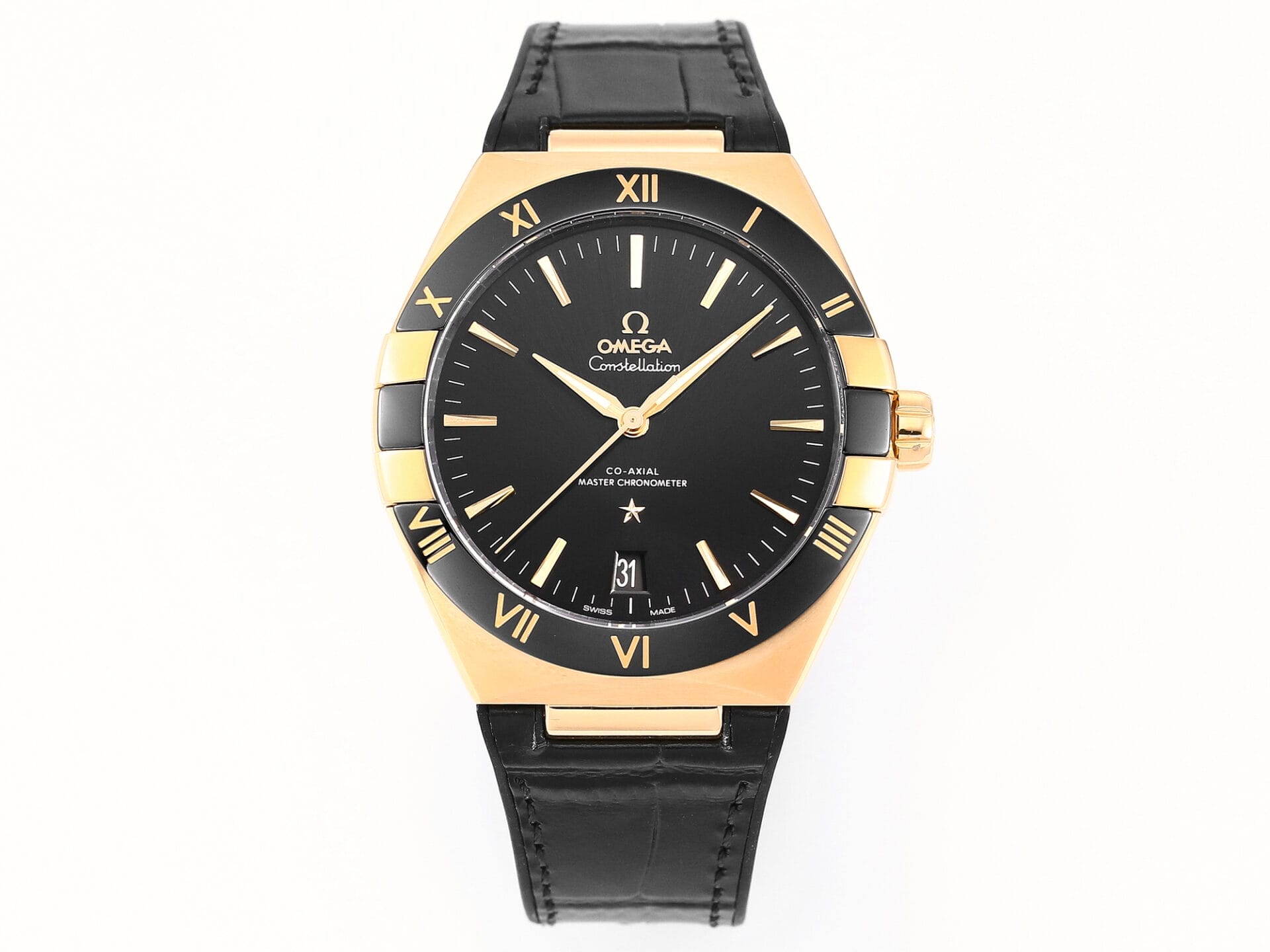 VSFactory (VSF) Omega Constellation Black Ceramic Black Dial YG Black Rubber A8900 Movement