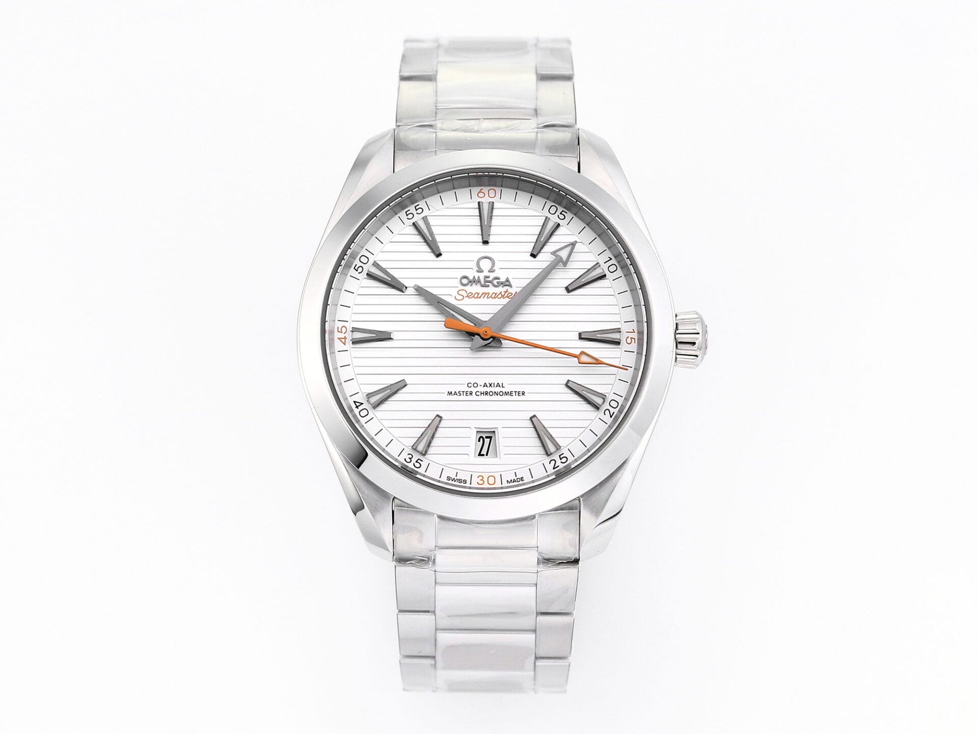VSFactory (VSF) Omega Aqua Terra 150M White Dial Orange Hand Steel A8900 Movement