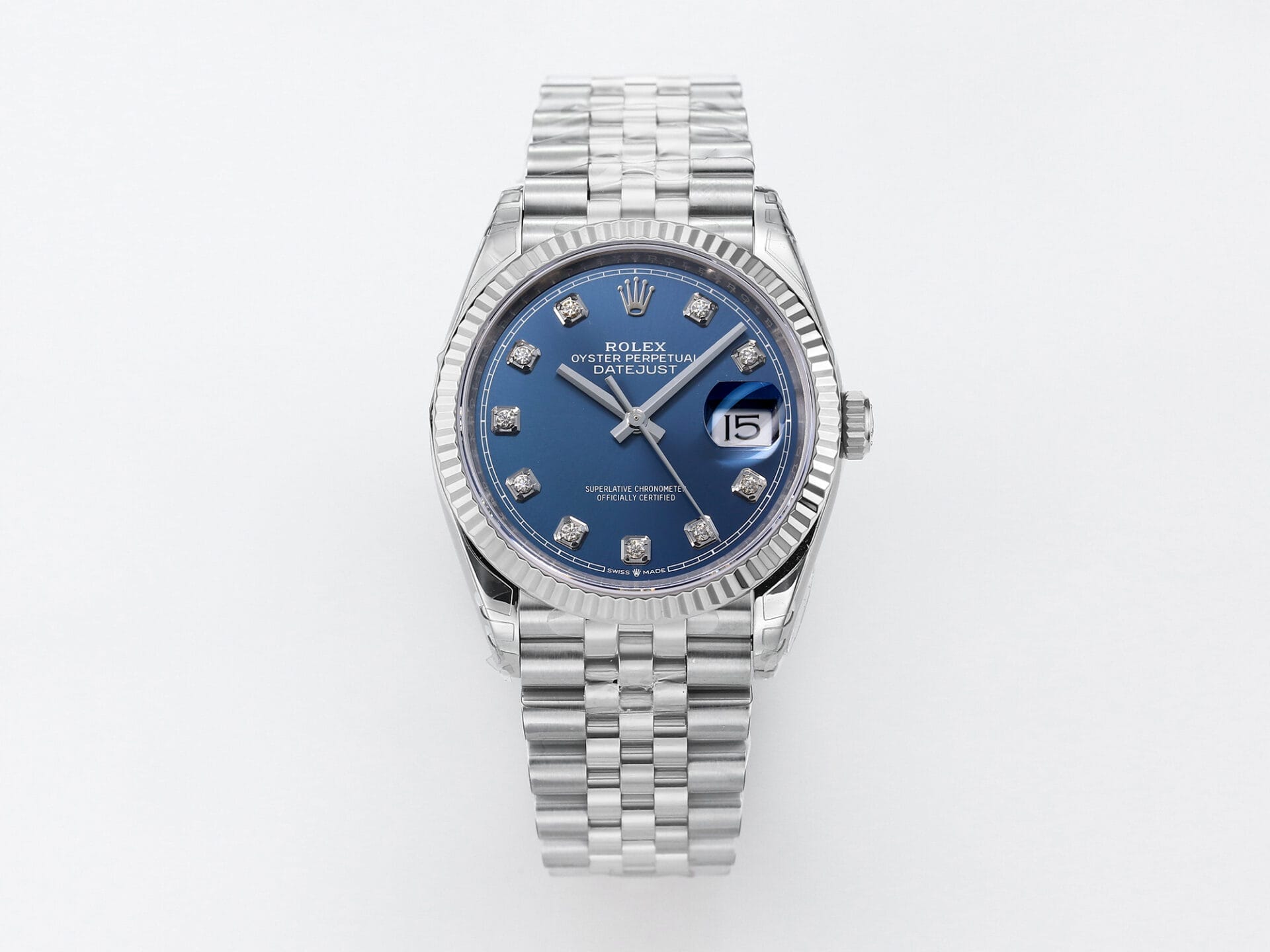 VSFactory (VSF) Rolex DateJust 36 126234 Blue Diamonds Dial 904L Steel Jubilee Bracelet VS3235 Movement