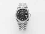 VSFactory (VSF) Rolex DateJust 36 116234 Black Diamonds Dial 904L Steel Jubilee Bracelet VS3235 Movement