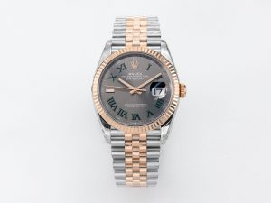 VSFactory (VSF) Rolex DateJust 36 126231 Gray Dial Green Roman Marker 904L Steel and Rose Gold Jubilee Bracelet VS3235 Movement