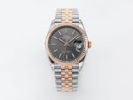 VSFactory (VSF) Rolex DateJust 36 116231 Gray Stick Dial 904L Steel and Rose Gold Jubilee Bracelet VS3235 Movement
