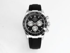 VS Factory Rolex Daytona 126519 Black Silver Lume Dial White Gold Oysterflex Strap Weighted VS4131 Movement