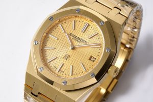 Audemars Piguet Royal Oak Reference 15202 Jumbo Yellow Gold Champagne Dial Swiss Replica Watch