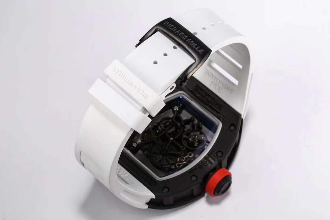 RM055 Black NTPT Carbon Fiber Case White Strap - Image 10