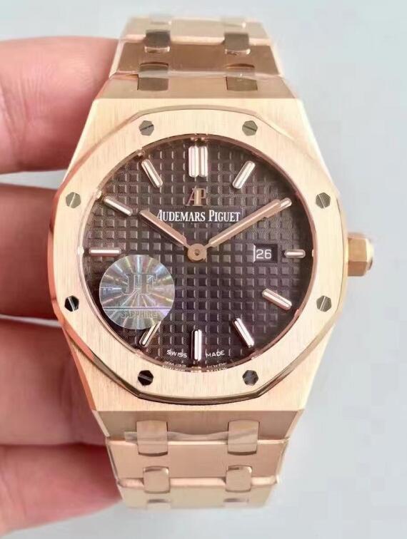Royal Oak Rose Gold Brown Dial Swiss Movement - Image 8