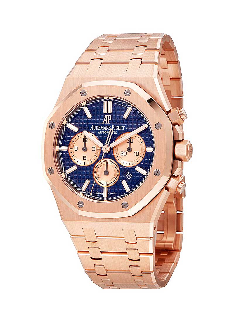 AP Royal Oak Chronograph Ref.26331 Rose Gold Silver Dial Swiss Replica - Image 4
