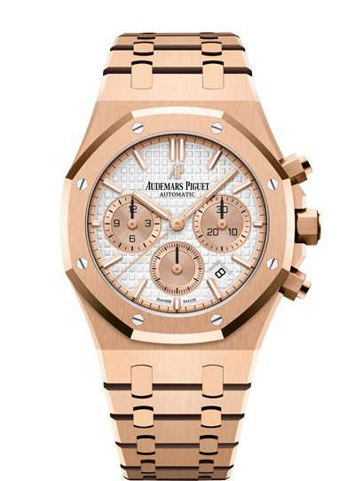 AP Royal Oak Chronograph Ref.26331 Rose Gold Silver Dial Swiss Replica - Image 2