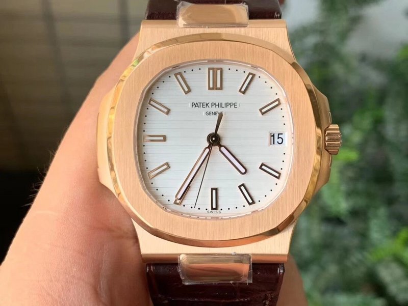 Patek Philippe nautilus 5711 brown Leather Strap Swiss Movement Replica