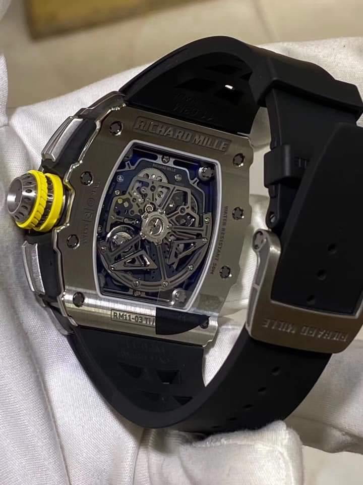 Iced out Richard Mille RM011-03 Titanium silver Replica - Image 3