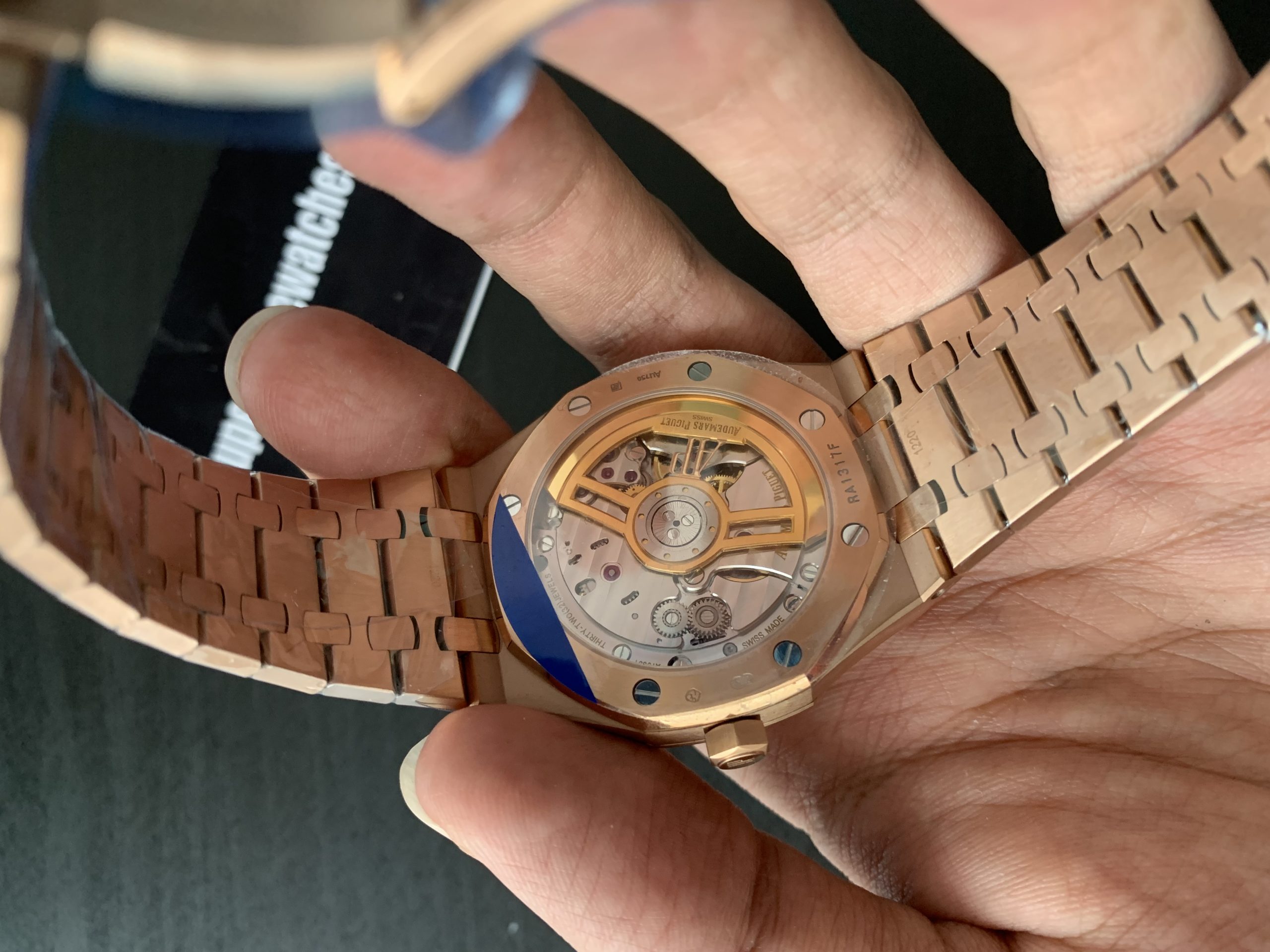 AP Royal Oak Rose Gold Black Dial 15500 Super Clone - Image 2
