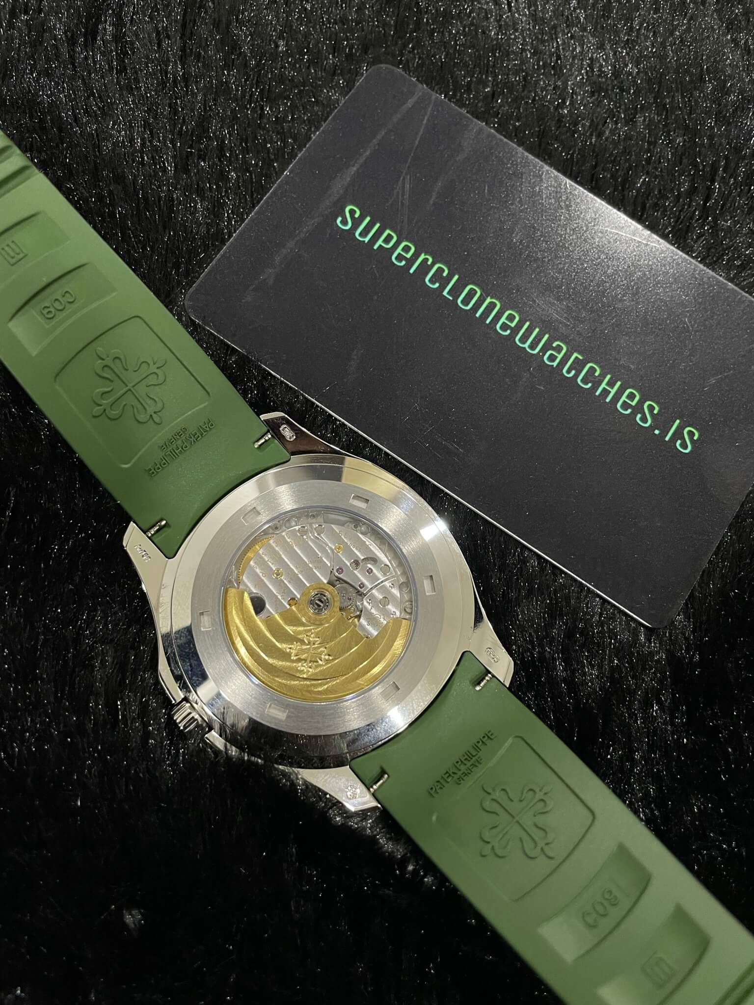 Fake Patek Philippe Aquanaut 5168G Olive Green Swiss Movement - Image 9