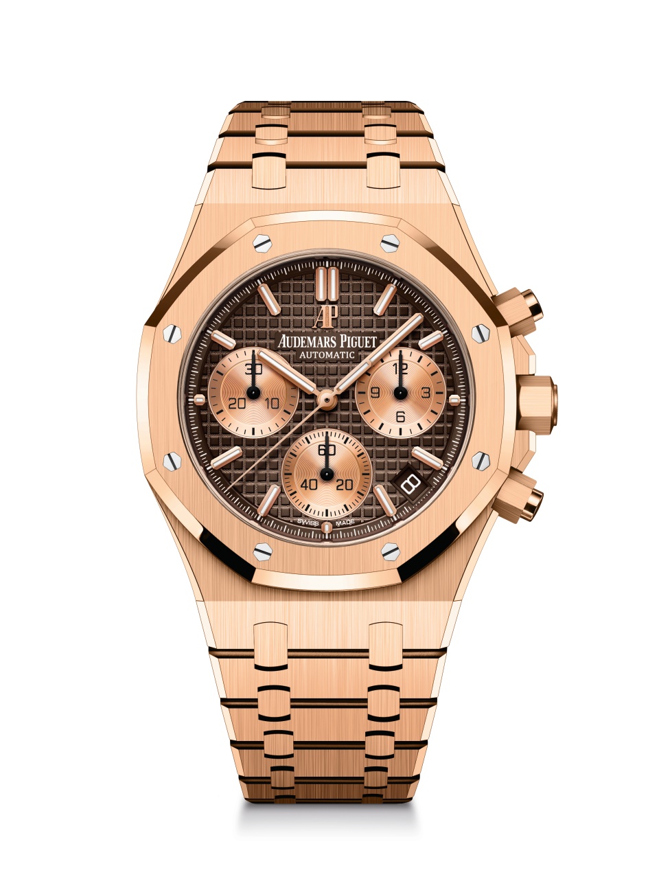 AP Royal Oak Chronograph Ref.26331 Rose Gold Silver Dial Swiss Replica