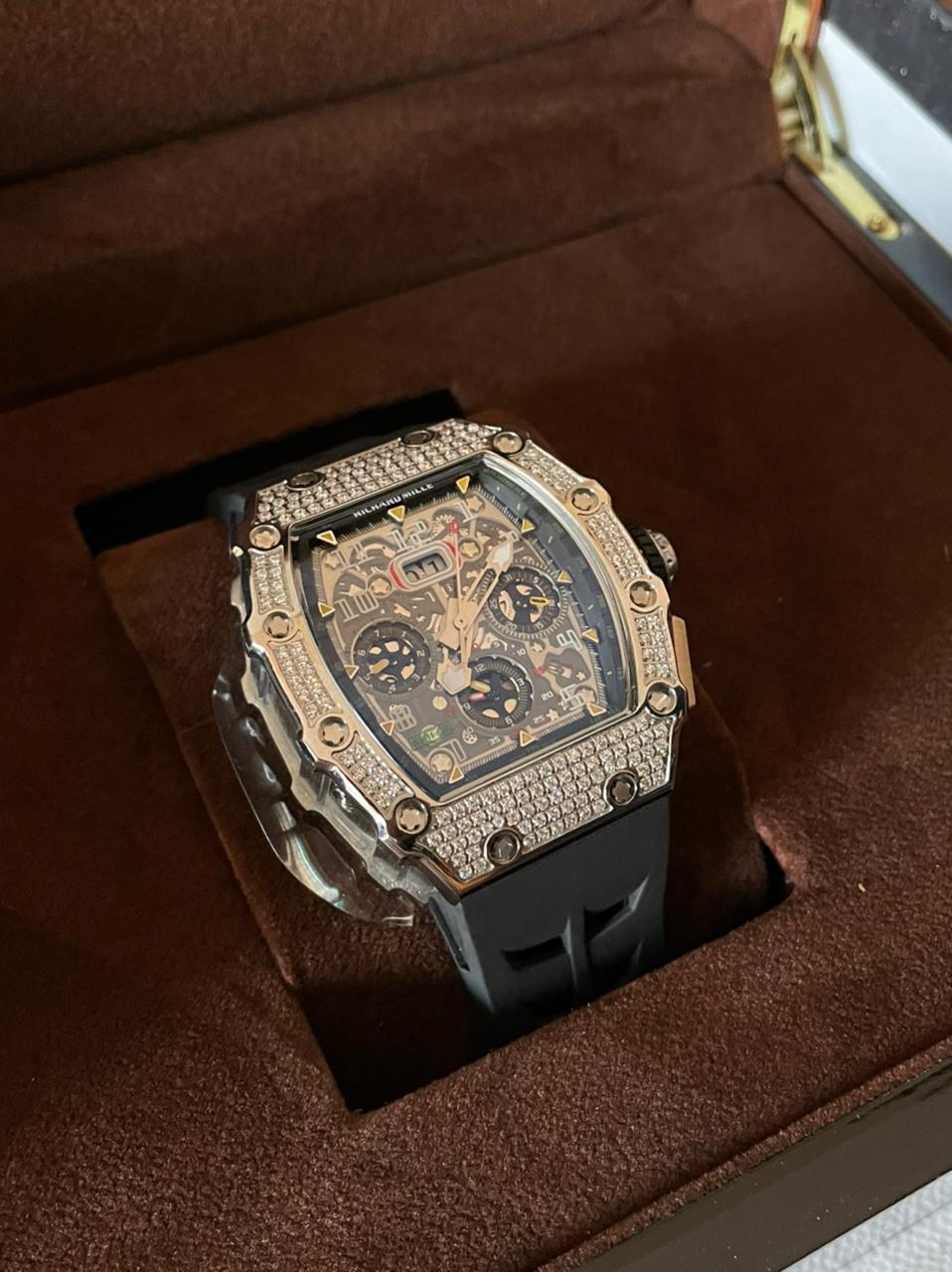 Iced out Richard Mille RM011-03 Titanium silver Replica - Image 2
