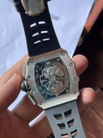 Iced out Richard Mille RM011-03 Titanium silver Replica
