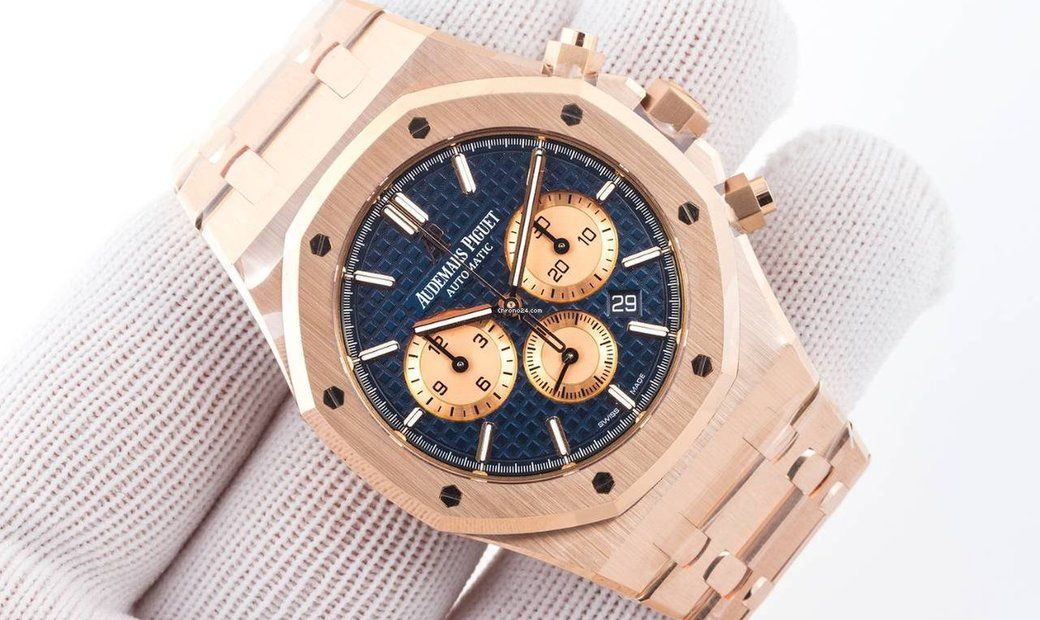 AP Royal Oak Chronograph Ref.26331 Rose Gold Silver Dial Swiss Replica - Image 5