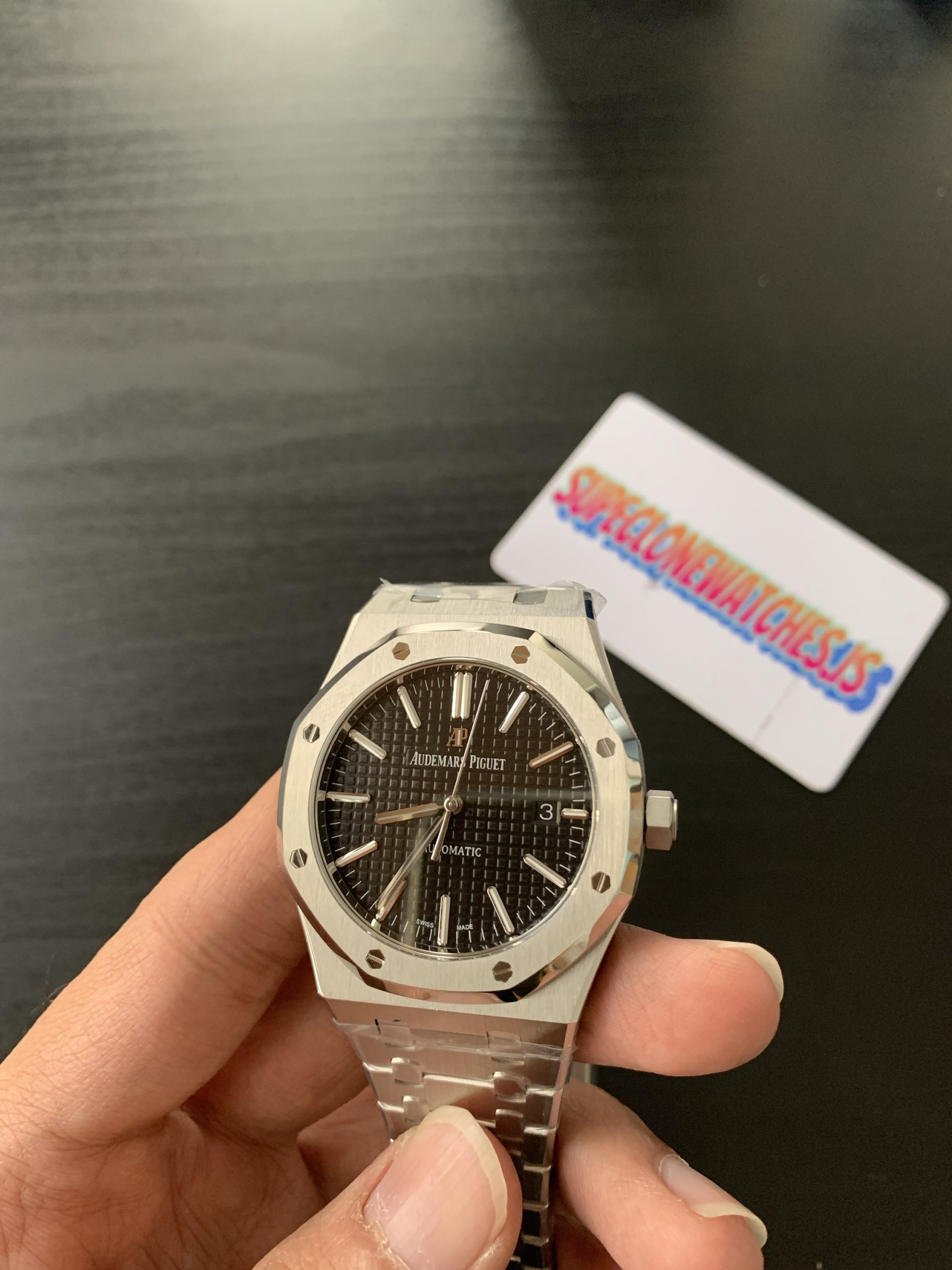 AP Royal Oak Ref.15400 Black Dial Swiss movement Super Clone Fake - Image 4